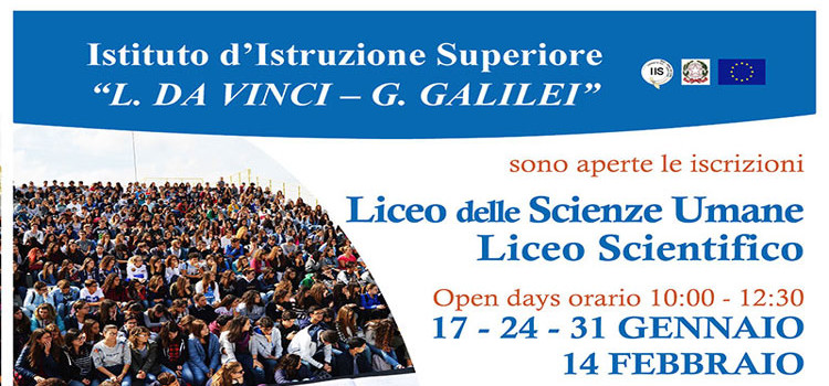Nuove opportunità e open days all’IIS Da Vinci-Galilei