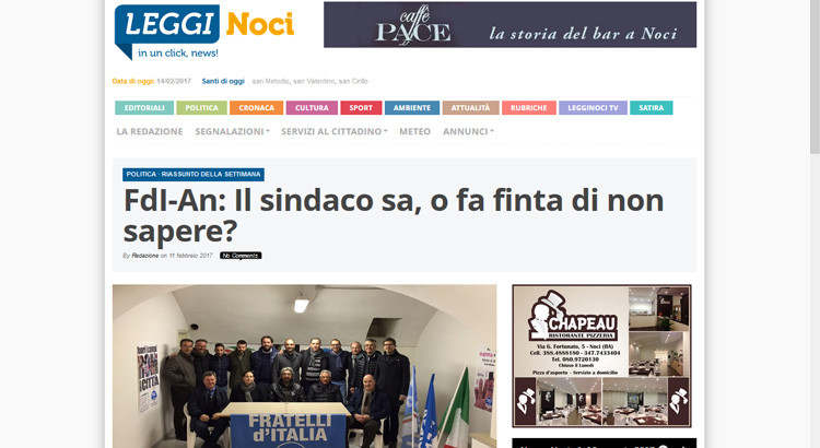 Comunicato FdI-An, lettera di rettifica