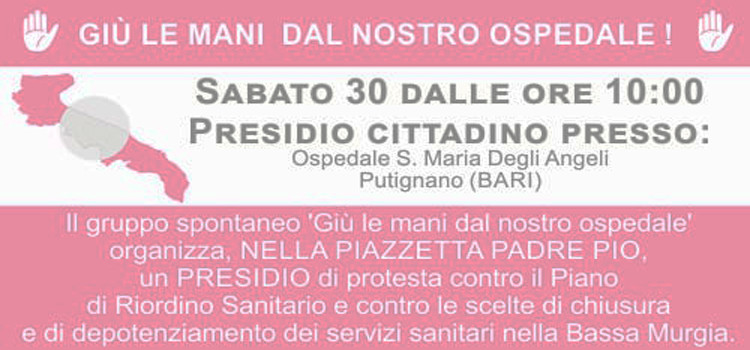 Presidio cittadino in difesa dell’ospedale